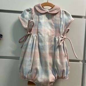 DONDOLO 18mo plaid smocked bubble